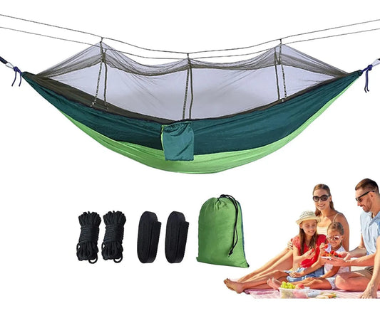 🏕️ Hamaca Portátil con Mosquitera – Ideal para Camping y Aire Libre