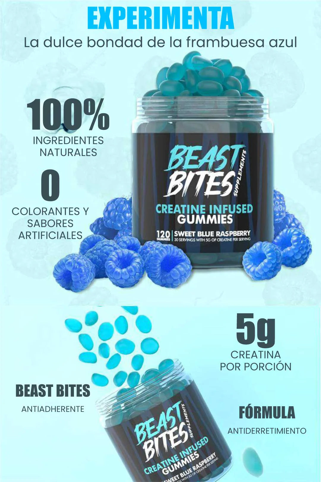 💥  BEAST BITES – Gomitas de Creatina Saborizadas