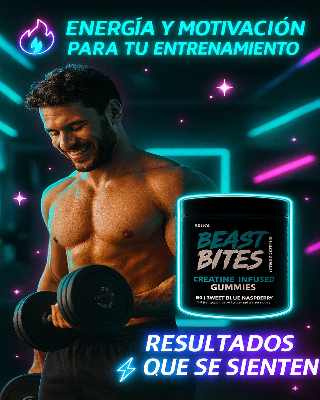 💥  BEAST BITES – Gomitas de Creatina Saborizadas